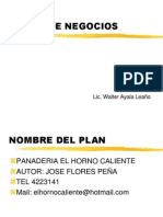 Ejemplo Plan de Negocios para Panaderia