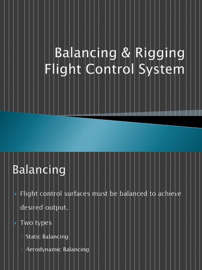 Balancing & Rigging - Flight Control System | PDF | Flight Control ...