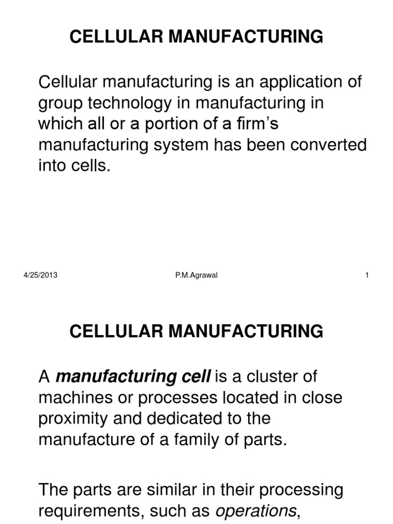 Cellular Manufacturing Systems Theory Systems Science