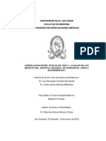 Correlación Entre Estilos de Vida y La Salud de Los Médicos Del Hospital Regional de Sonsonate.