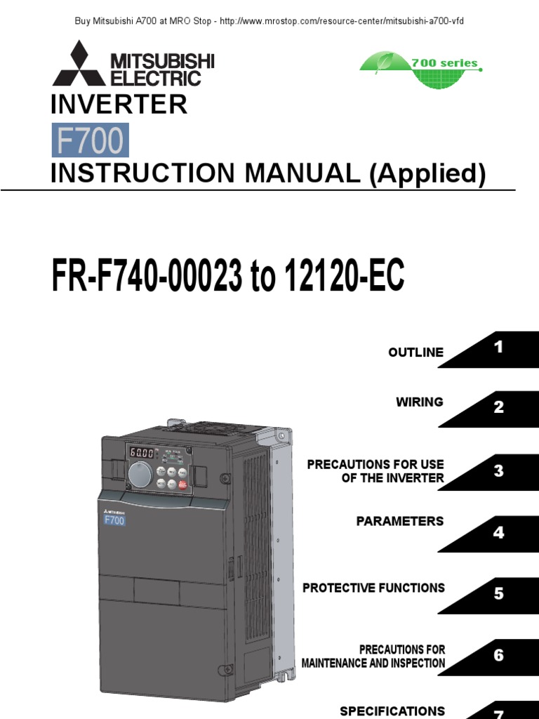 Inverter Mitsubishi A800 Manual