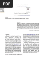Perspectives on Risk Management in Supply Chains