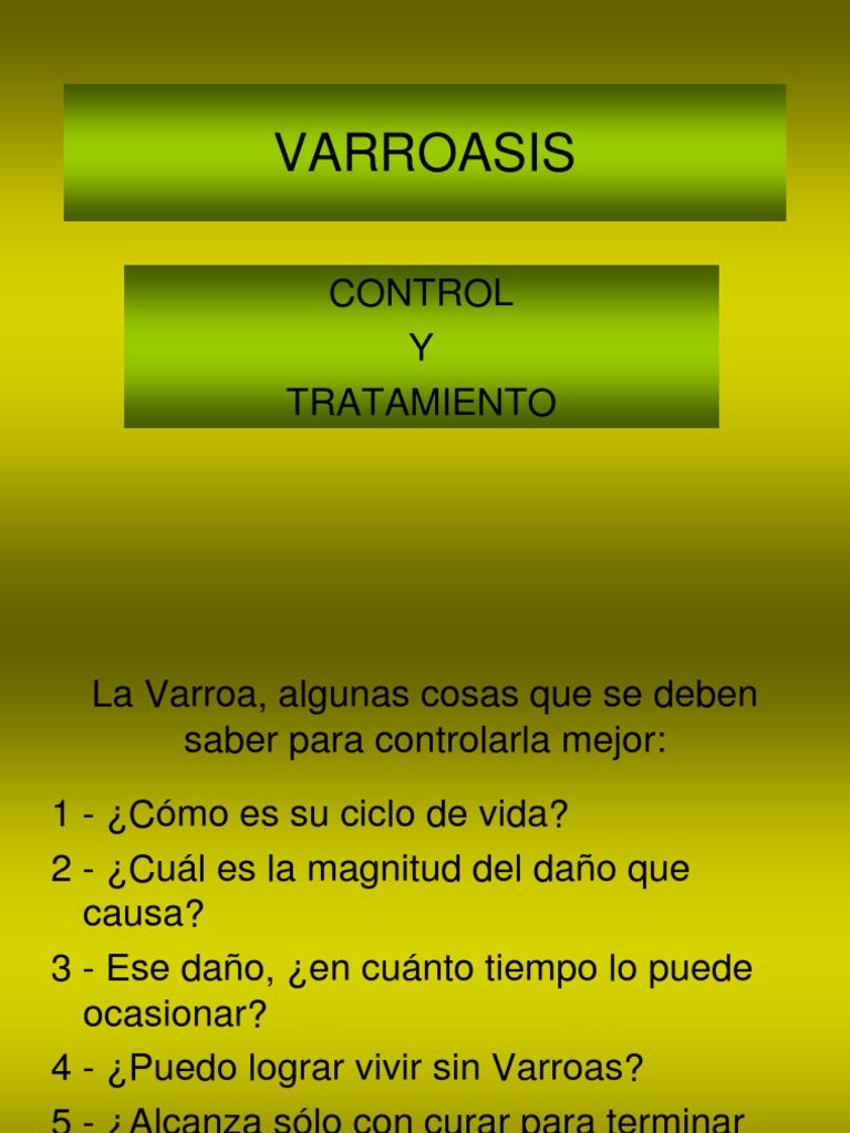 VARROASIS Control y Tratamiento | Ecología de himenópteros | Apoidea