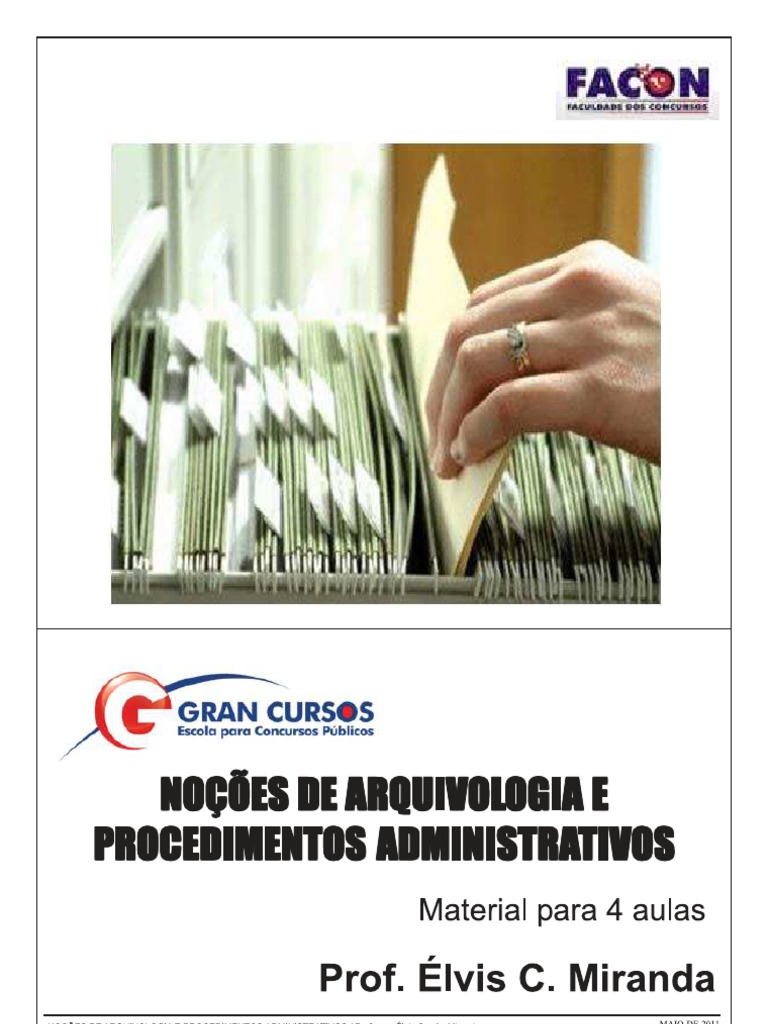 Material Completo Facon 4 Aulas Arquivologia | PDF
