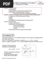 Quantum Information Processing in Ion Traps II: Part I, Rainer Blatt