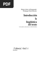 Introduccin A La Lingstica Del Texto