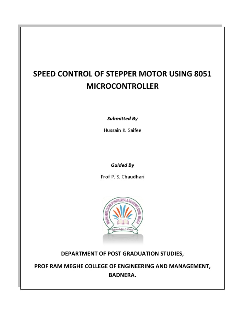 Stepper Motor Control Using 8051 | PDF | Microcontroller | Electrical ...