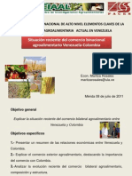 Maritza Rosales, 2011,  Situación reciente del comercio binacional agroalimentario Colombia-Venezuela