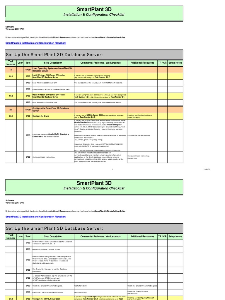 Set Up The Smartplant 3D Database Server | PDF | Oracle Database ...