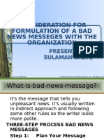 Consideration For Formulation of A Bad News Messeges With The Organization