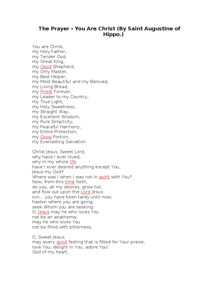 Prayer - Doc - Augustine of Hippo | PDF | Christ | Jesus
