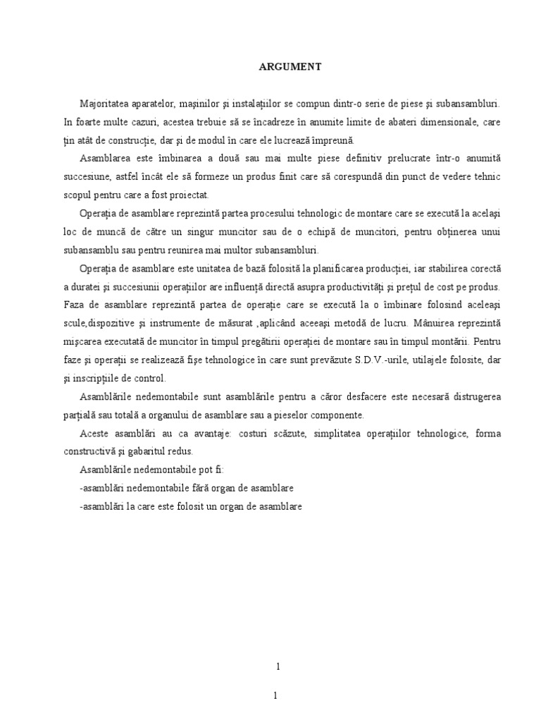 Metode de Asamblare - PROIECT | PDF