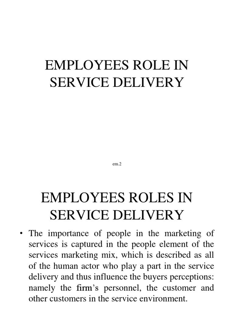 Employee Roles in Service Delivery | PDF