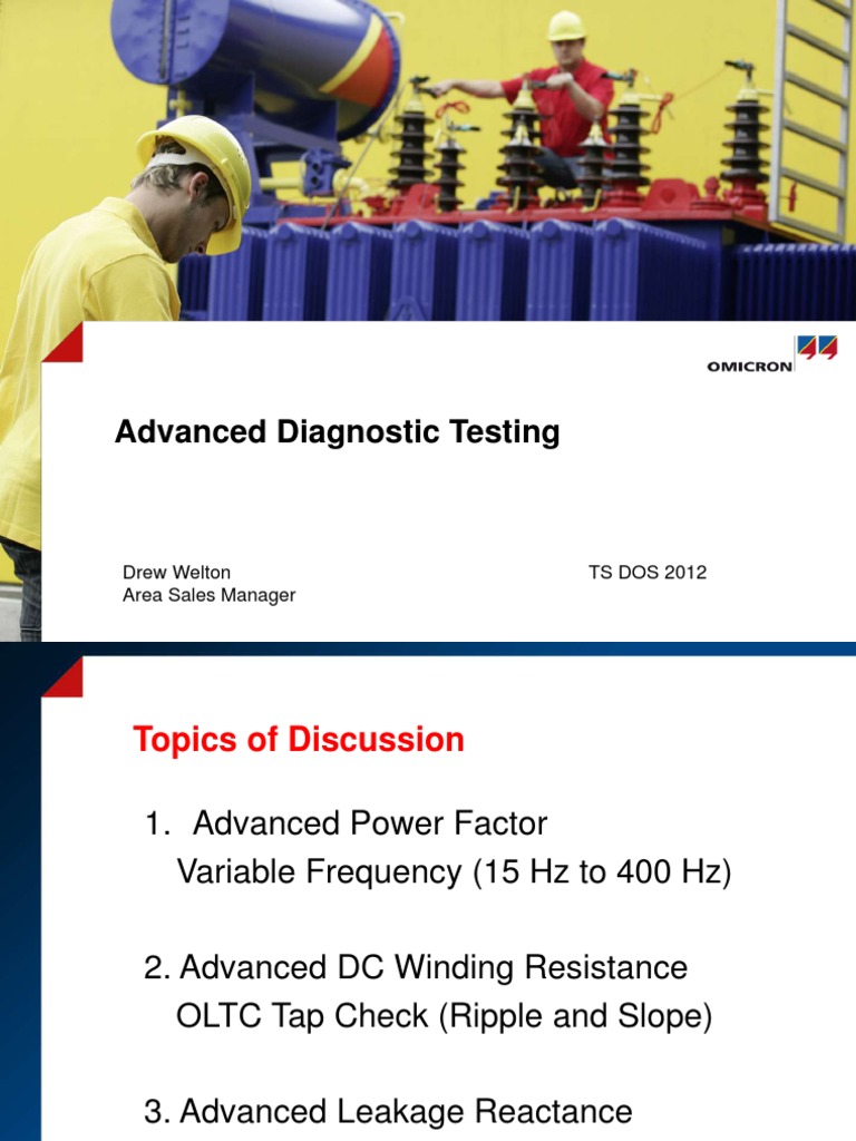 TSDOS Adv Diag Testing DW PDF | PDF | Transformer | Alternating Current