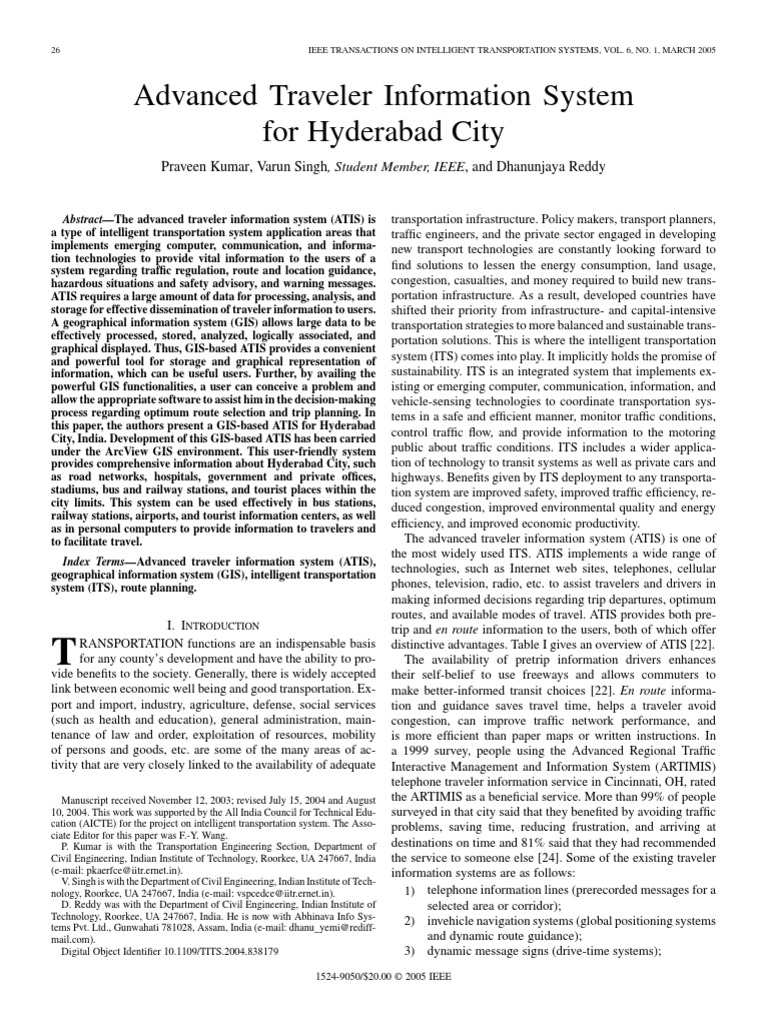 Advanced Traveler Information System | PDF | Geographic Information ...