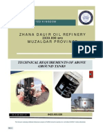 Zhana Dauir Oil Refinery Muzalgar Province: Technical Requirements of Above Ground Tanks