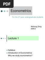 Econometrics: For The 3 - Year Undergraduate Students