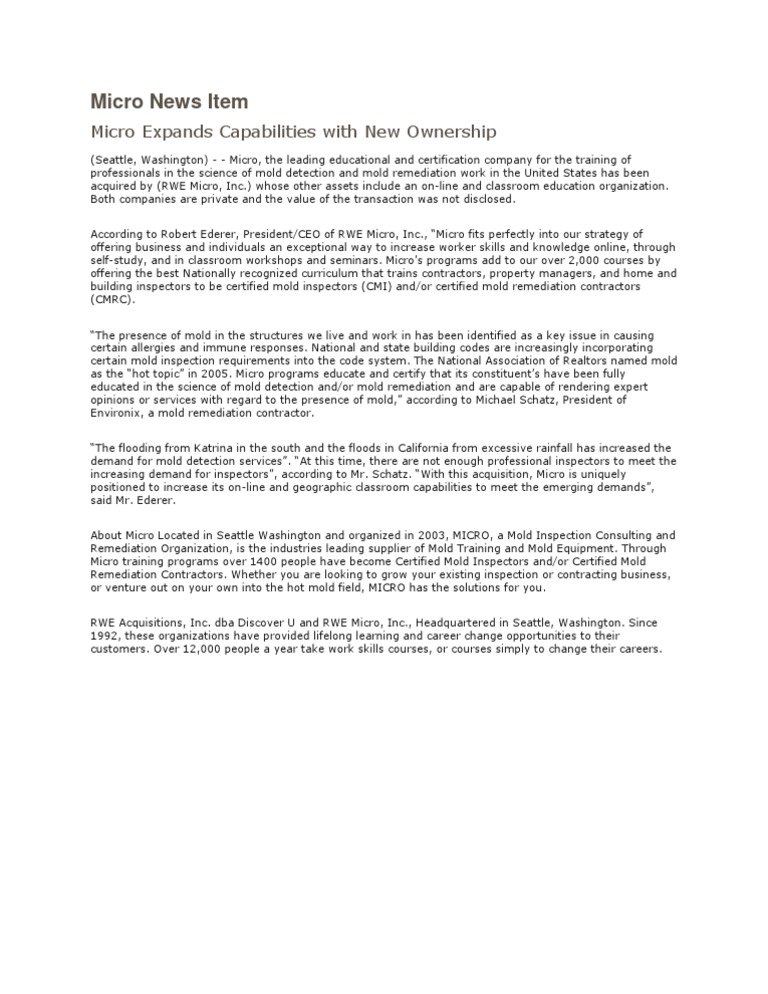 Our Mold Removal Certifications Above Beyond