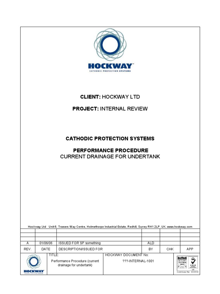 Cathodic Protection Testing Procedure | PDF | Voltage | Anode