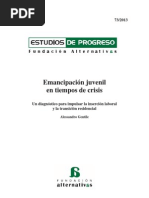Emancipación juvenil en tiempos de crisis de la Fundación Alternativas