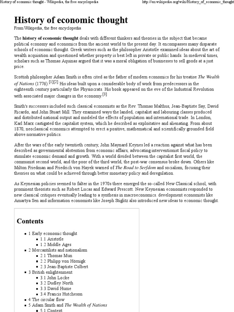 History of Economic Thought Wikipedia, The Free Encyclopedia PDF