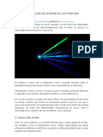 velocidade da luz é variável