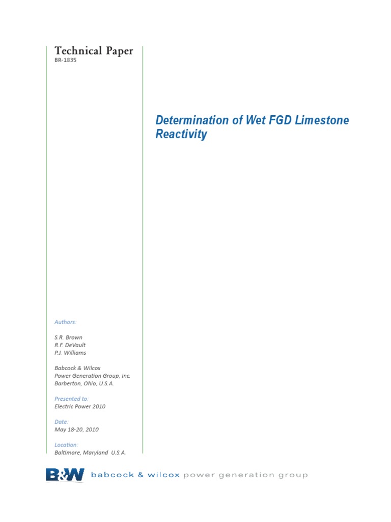 FGD System by Babcock | PDF | Titration | Chemistry