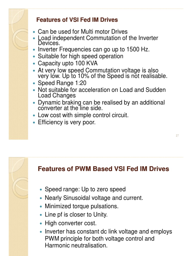 Features of VSI Fed Induction Drives | PDF | Technology & Engineering