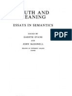 Evans, Truth and Meaning