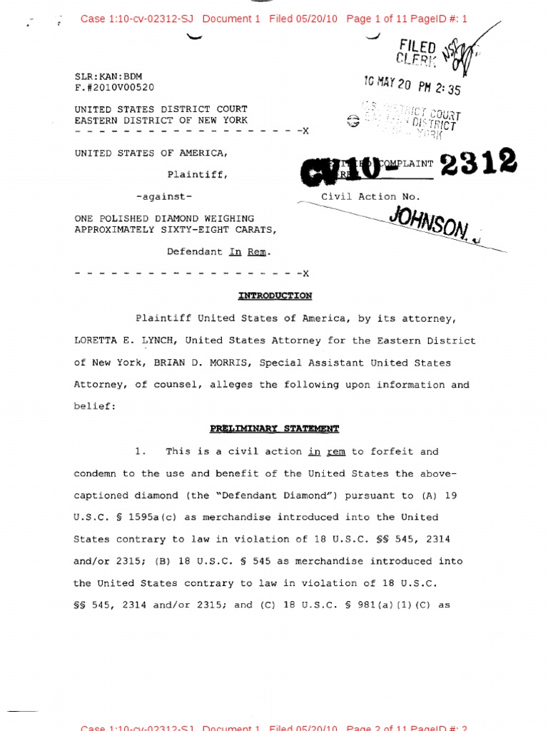 A Diamond's Court Documents | PDF