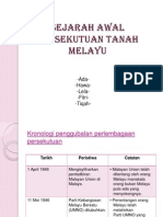 Sejarah Awal Persekutuan Tanah Melayu