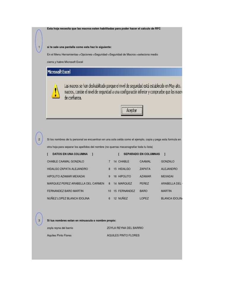 Calcular RFC y CURP en Excel | PDF | México | Informática y tecnología ...