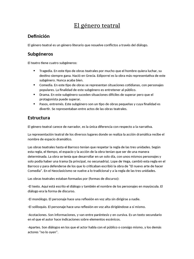 El género teatral. Teatro Comedia Free 30day Trial