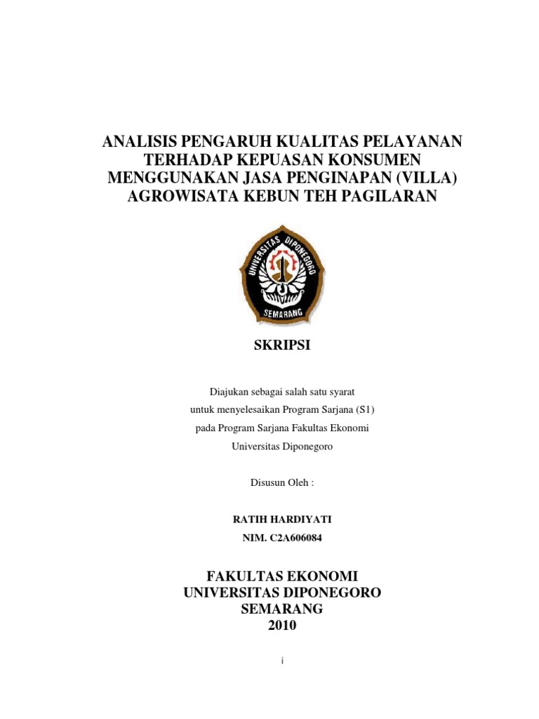 Pengaruh Kualitas Pelayanan Terhadap Kepuasan Konsumen