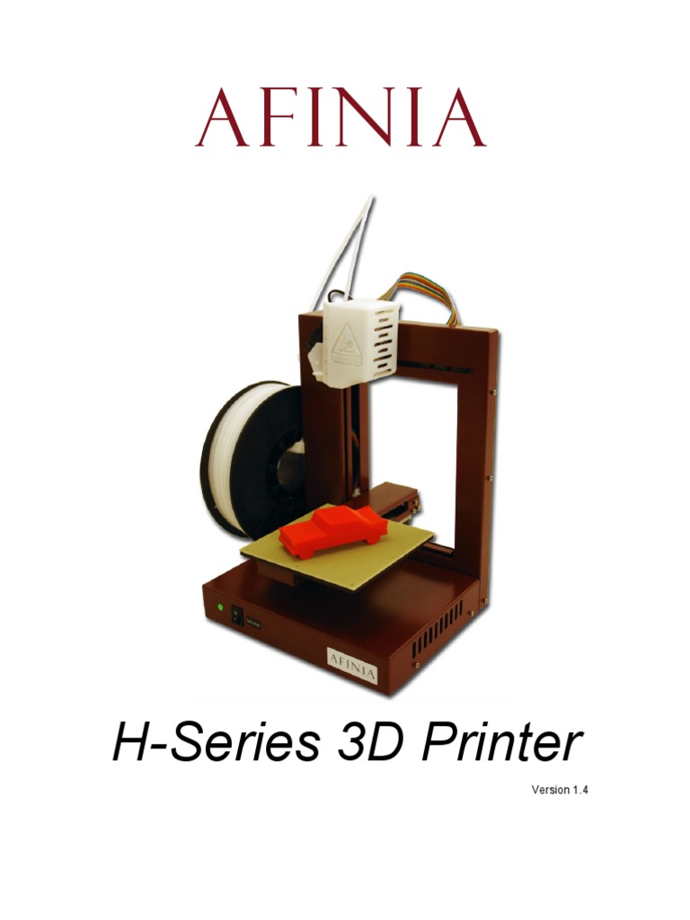 Afinia 3D Printer Users Manual v1 4 Installation Programs) Button