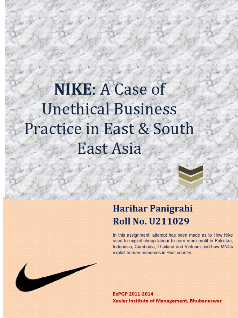 Business Ethics A Case Study On Nike Pdf Nike Economies