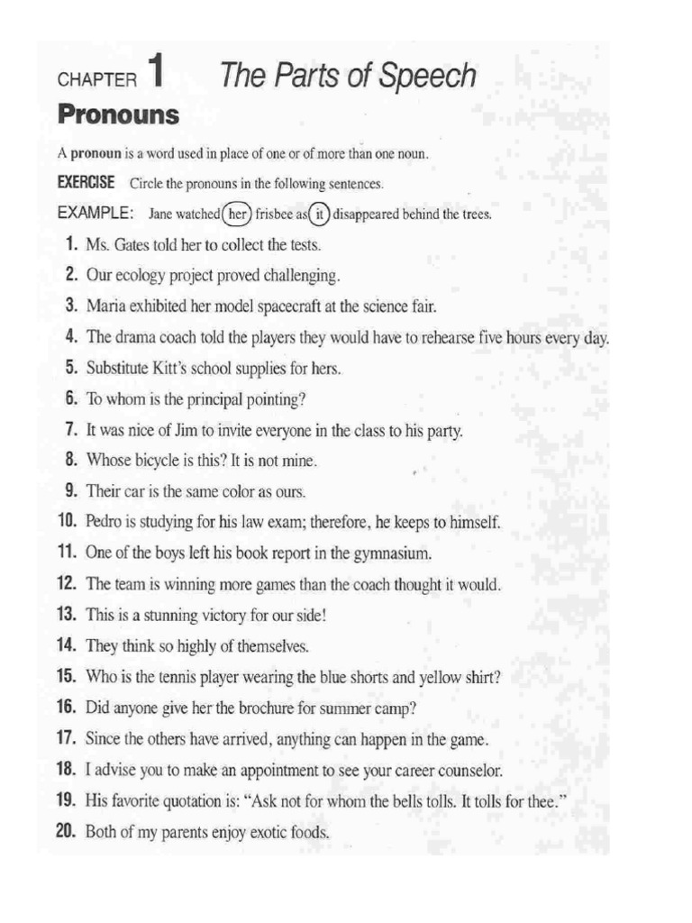 Parts of Speech Worksheets | PDF