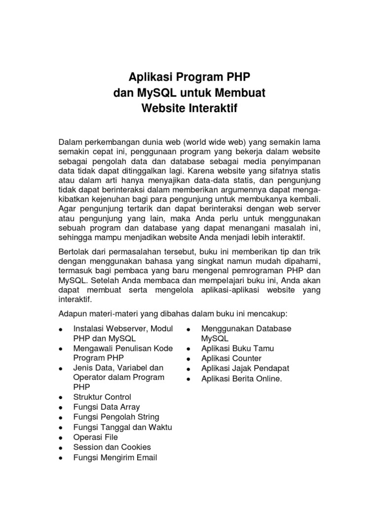 Aplikasi PHP Dan Mysql Good Good | PDF
