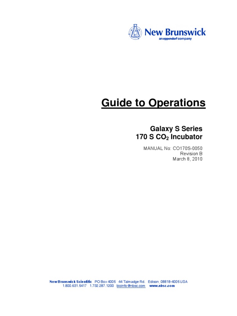 Operating Manual Galaxy 170S CO2 Incubator Galaxy 170S CO2 Incu PDF