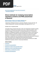 Direct Methods for Studying Transcription Regulatory Proteins and RNA Polymerase in Bacteria