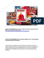 Dzongsar Jamyang Khyentse Rinpoche On "ADVICE ON NGONDRO" (Rio de Janeiro, 2008) Transcibed From Podcast.