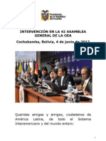 Jun.discurso Del Presidente Correa Ante La Oea