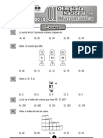 Examen de matemáticas de primaria de la Institución Educativa Privada Cruz Saco