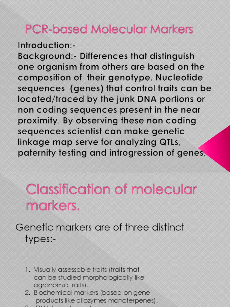 Molecular Markers Overview and Techniques | PDF | Microsatellite ...