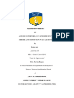 Dissertation Report: ON A Study On Performance and Efficiency of Merger and Acquisition in Retail Sector