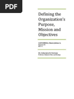 Defining Organization's Vision, Mission and Objectives