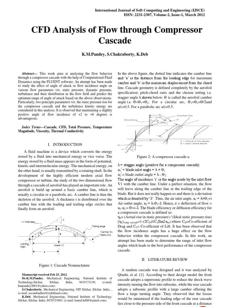 CFD Analysis of Compressor Cascade | PDF | Turbulence | Aerodynamics