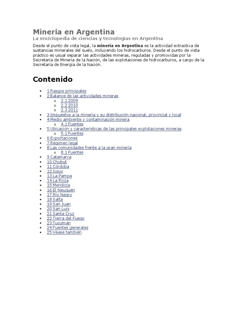 Mineria en Argentina | PDF | Minería | Contaminación