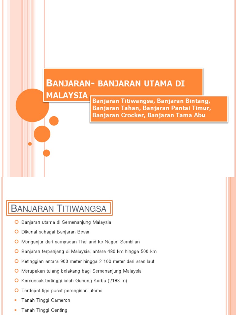 Banjaran Banjaran Utama Di Malaysia Pdf