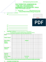 MSC Part Time Application Form